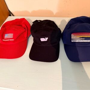 Vineyard Vines Red, Black, and Blue Hats